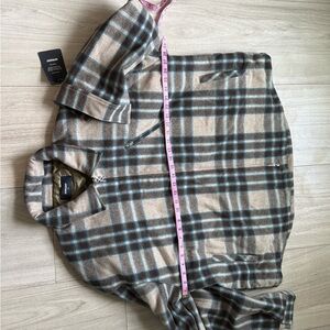 Men's Represent Clo Plaid Zip Shirt Jacket in Beige and Blue NWT $675